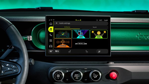 Audio sekvenca dobrodošlice koju je potpisao Jean-Michel Jarre, 4 zvučna ambijenta - Renault Twingo E-Tech electric